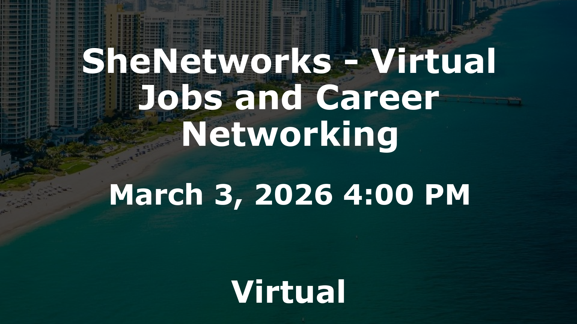 SheNetworks - Virtual Jobs and Career Networking event image